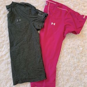 2 UA SHORT SLEEVE SHIRTS